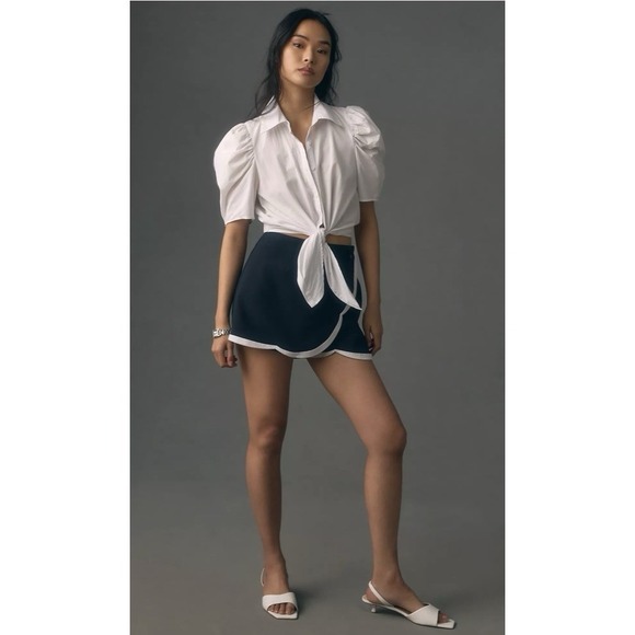 Anthropologie Pants - Anthropologie Maeve Scallop Skort US Size 10 Black New